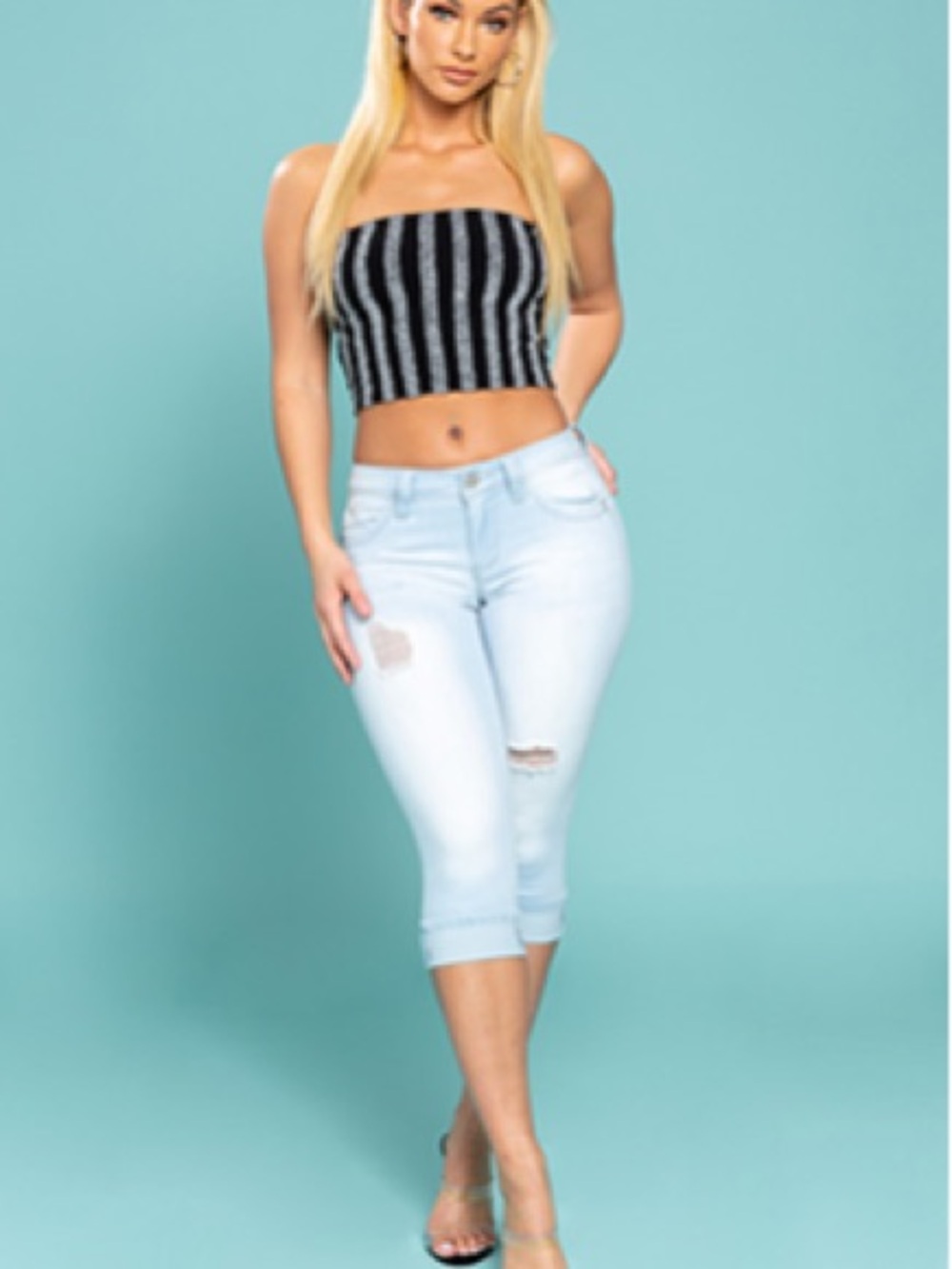 YMI Light Blue Cropped Skinny Jeans